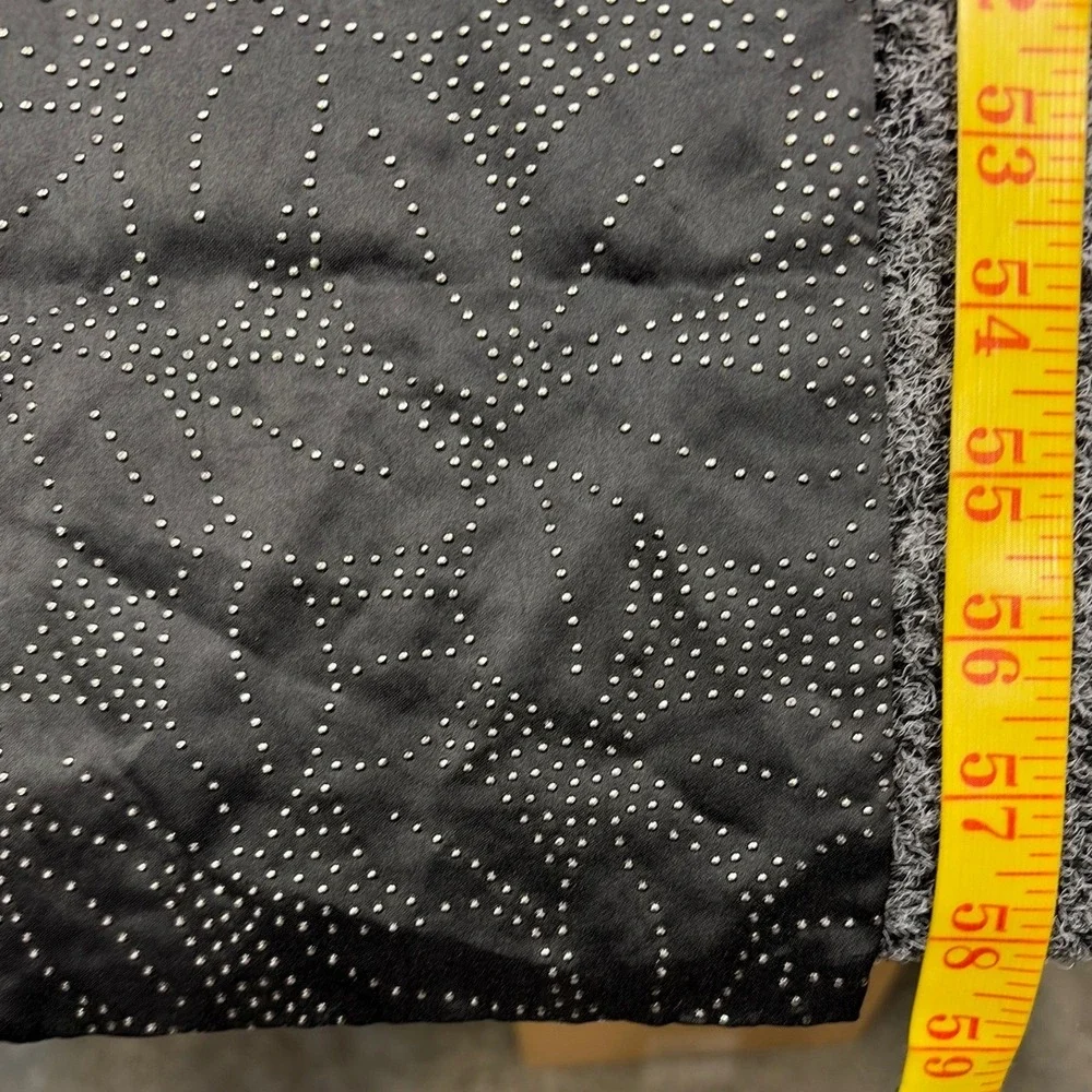 Laila Rowe Scarf Women OS Black Silver Studded Floral Leaf Evening Wrap Chic